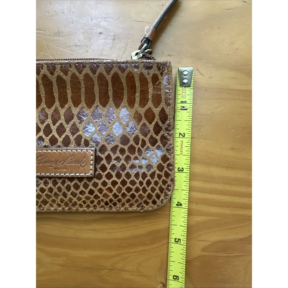 Dooney & Bourke 'Erica'  Python Embossed Leather Wallet /Key Chain Brown